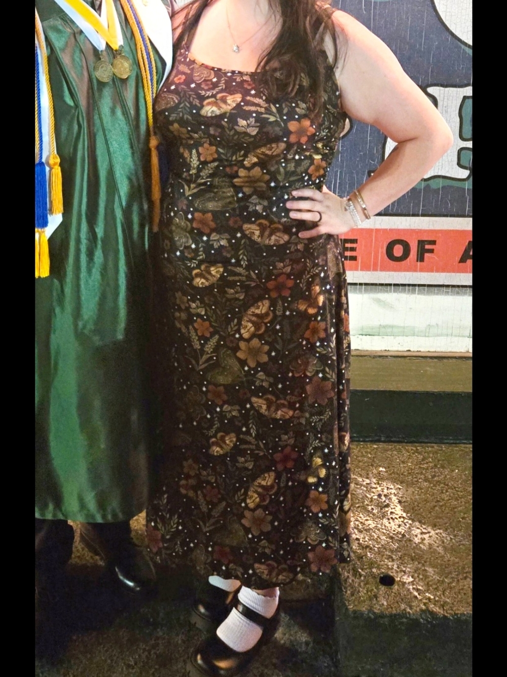 Brown Maxi Dress | Moths | Earthy | Floral | Witchy
